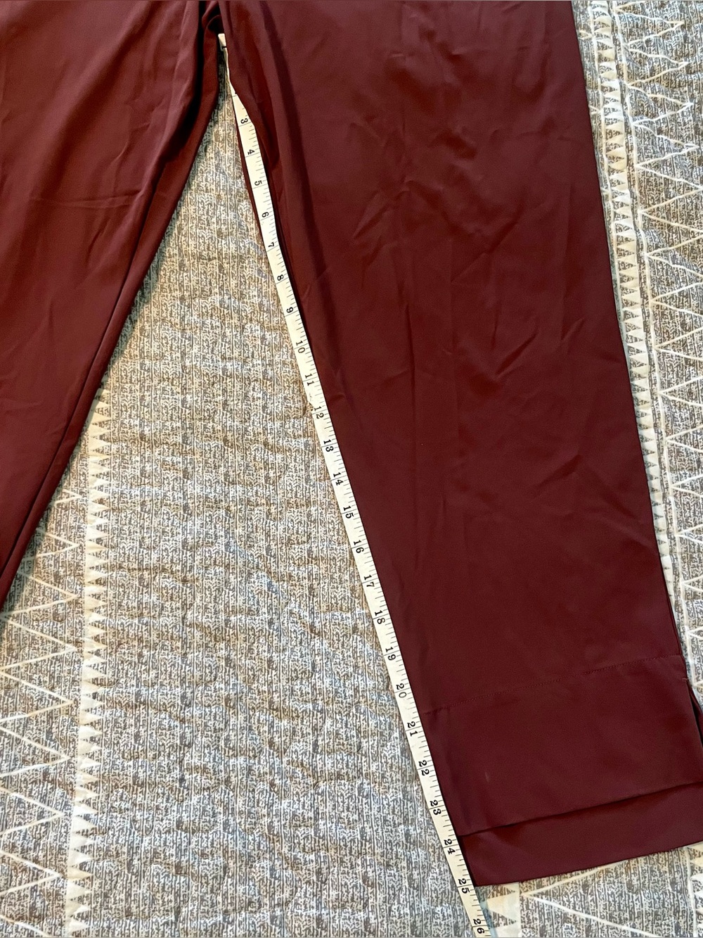 Aday Straight Up Dress Pant Burgundy Recycled Technical Silk High Rise Size Medi - Picture 5 of 10